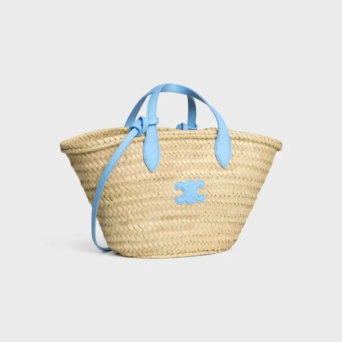 Bolso Teen Triomphe Panier para adolescentes en hojas de palma y piel de becerro