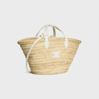 Bolso Teen Triomphe Panier para adolescentes en hojas de palma y piel de becerro