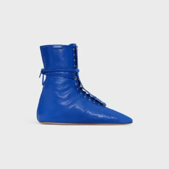 Bota alta de ballet con cordones en piel de cordero