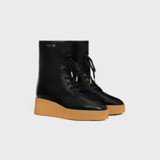 Bota con cordones Austin en piel de becerro brillante