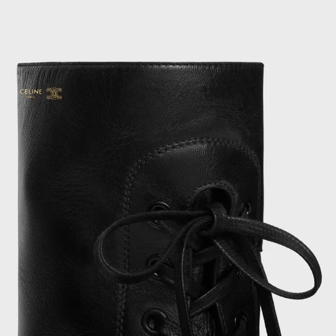Bota con cordones Austin en piel de becerro brillante Bota con cordones Austin en piel de becerro brillante