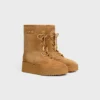 Bota con cordones Austin en piel de becerro de gamuza y piel de oveja