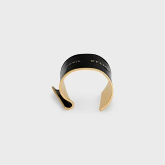 Brazalete ancho CELINE Ribbon en esmalte y latón con acabado dorado
