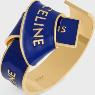 Brazalete anudado CELINE Ribbon en esmalte y latón con acabado dorado