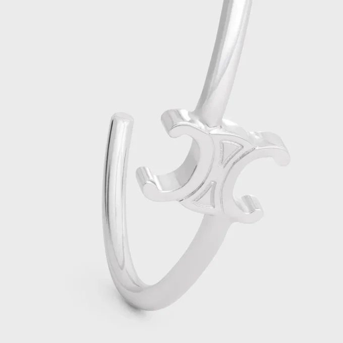 Brazalete asimétrico Triomphe en latón con acabado de rodio Brazalete asimétrico Triomphe en latón con acabado de rodio