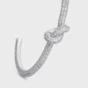 Brazalete Knot Sparkle en strass y latón con acabado de rodio Brazalete Knot Sparkle en strass y latón con acabado de rodio