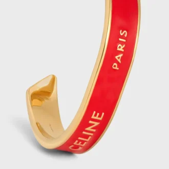 Brazalete pequeño CELINE Ribbon en esmalte y latón con acabado dorado