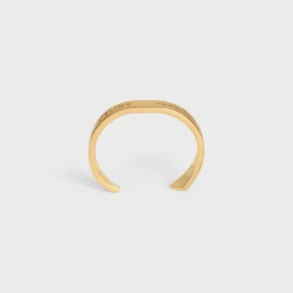 Brazalete pequeño CELINE Ribbon en latón con acabado dorado