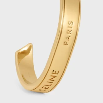 Brazalete pequeño CELINE Ribbon en latón con acabado dorado