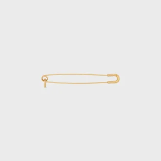 Broche de alfiler de seguridad con charms en latón con acabado dorado