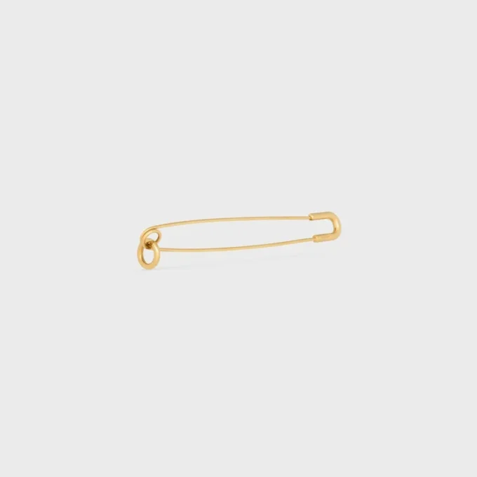 Broche de alfiler de seguridad con charms en latón con acabado dorado Broche de alfiler de seguridad con charms en latón con acabado dorado