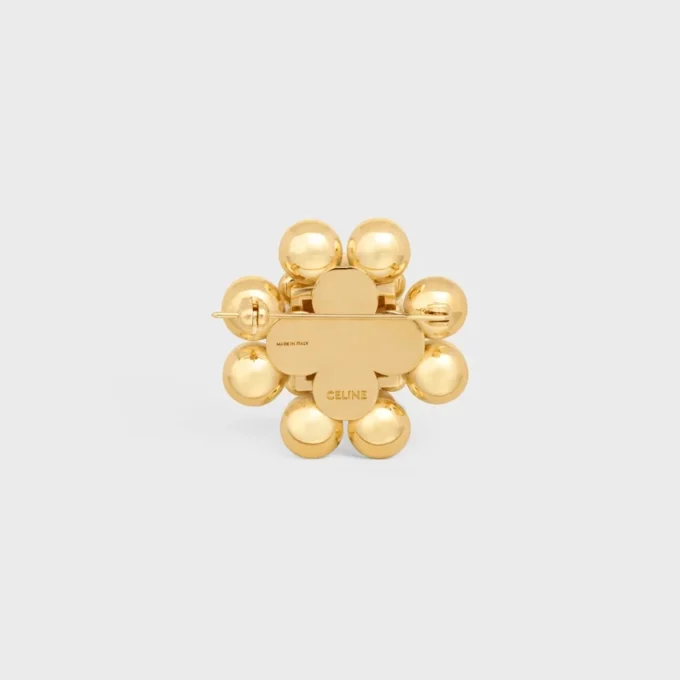 Broche Les Perles CELINE en strass, perlas de resina, latón con acabado dorado y acero Broche Les Perles CELINE en strass, perlas de resina, latón con acabado dorado y acero