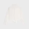 Camisa corta con cuello lavallière en sarga de seda Camisa corta con cuello lavallière en sarga de seda
