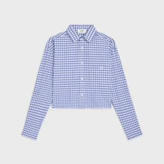 Camisa corta de algodón Vichy