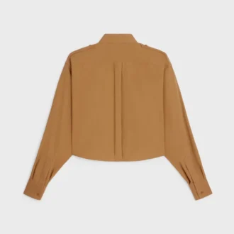 Camisa corta de algodón y lino