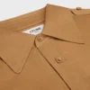 Camisa corta de algodón y lino Camisa corta de algodón y lino