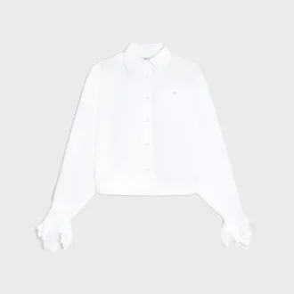 Camisa corta de popelín de algodón