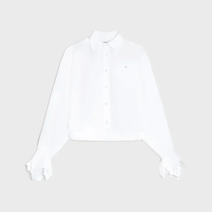 Camisa corta de popelín de algodón Camisa corta de popelín de algodón