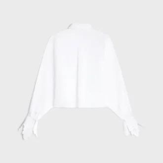 Camisa corta de popelín de algodón