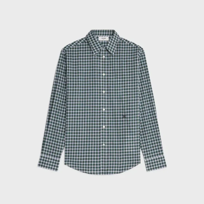 Camisa de algodón con estampado de tartán Camisa de algodón con estampado de tartán