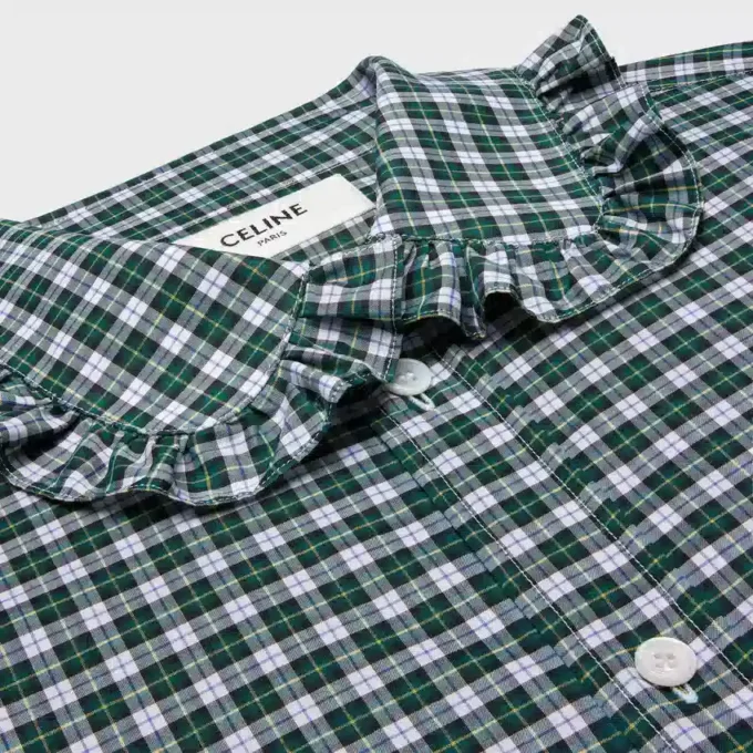 Camisa de algodón con estampado de tartán Camisa de algodón con estampado de tartán