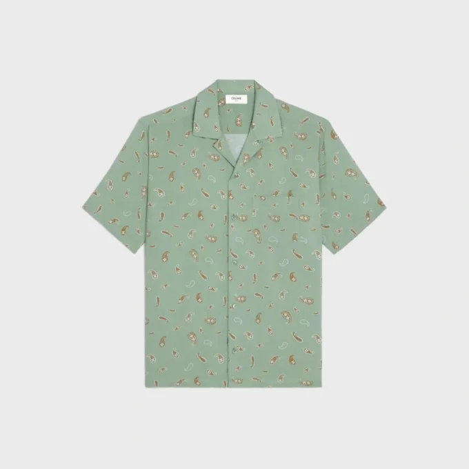 Camisa de bolos con estampado de cachemira Viscosa Camisa de bolos con estampado de cachemira Viscosa