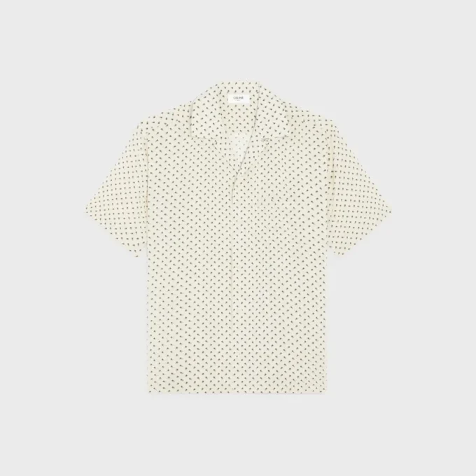Camisa de bolos en viscosa con estampado Micro Triomphe Camisa de bolos en viscosa con estampado Micro Triomphe
