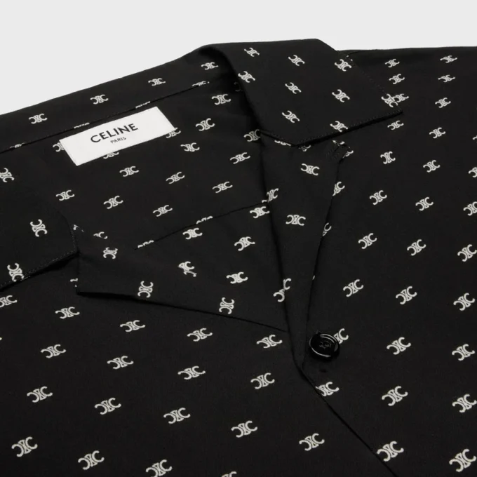 Camisa de bolos en viscosa con estampado Micro Triomphe Camisa de bolos en viscosa con estampado Micro Triomphe