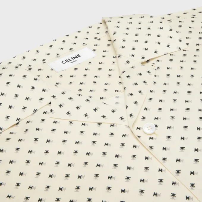 Camisa de bolos en viscosa con estampado Micro Triomphe Camisa de bolos en viscosa con estampado Micro Triomphe