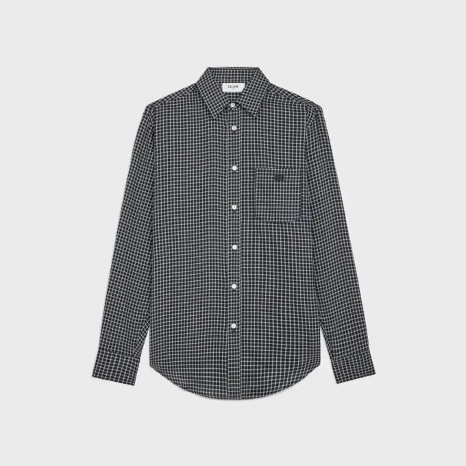 Camisa holgada de algodón a cuadros Camisa holgada de algodón a cuadros