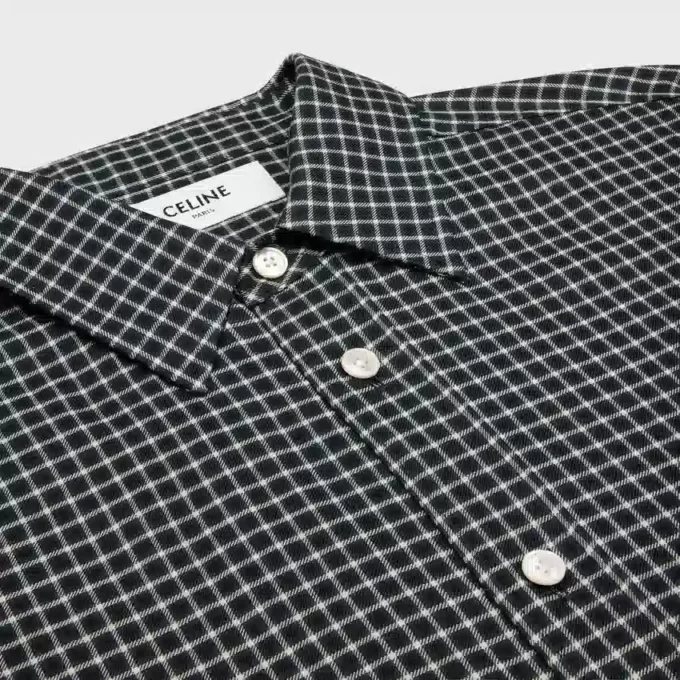 Camisa holgada de algodón a cuadros Camisa holgada de algodón a cuadros