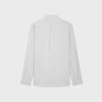 Camisa holgada de sarga de algodón a cuadros