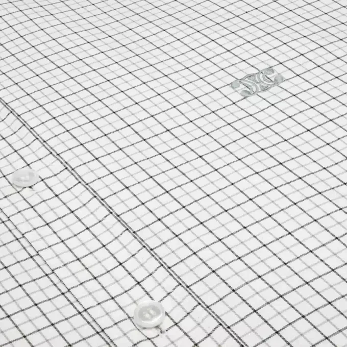 Camisa holgada de sarga de algodón a cuadros Camisa holgada de sarga de algodón a cuadros