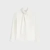 Camisa Lavalliere en sarga de seda Camisa Lavalliere en sarga de seda