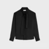 Camisa Lavalliere en sarga de seda
