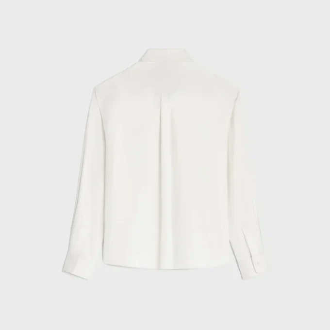 Camisa Lavalliere en sarga de seda Camisa Lavalliere en sarga de seda
