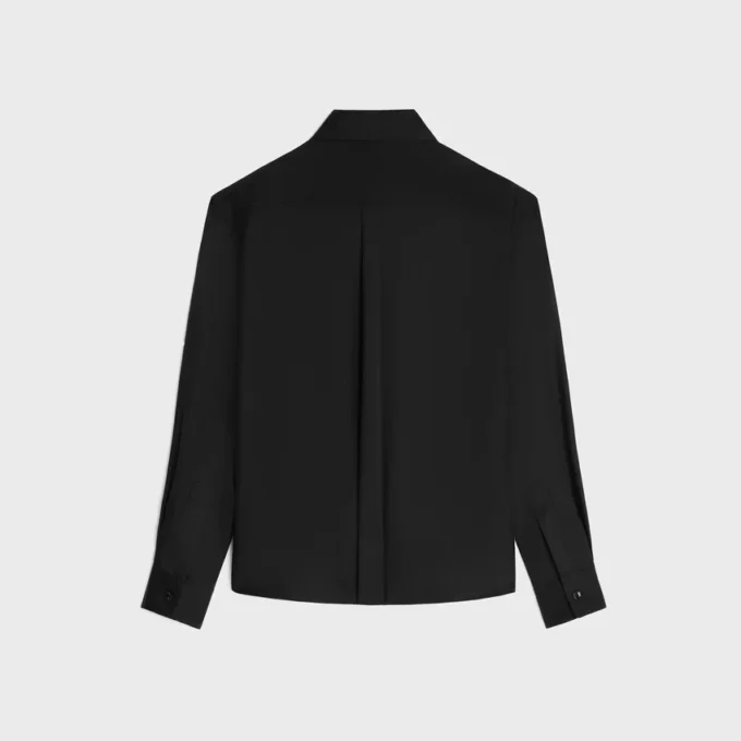 Camisa Lavalliere en sarga de seda
