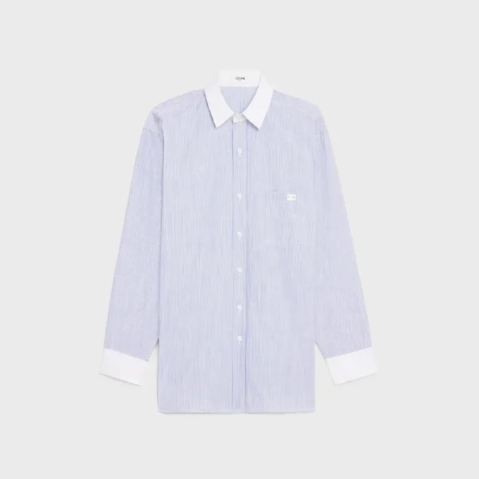 Camisa oversize de algodón cambray a rayas Camisa oversize de algodón cambray a rayas