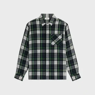Camisa oversize de cachemira con estampado de tartán