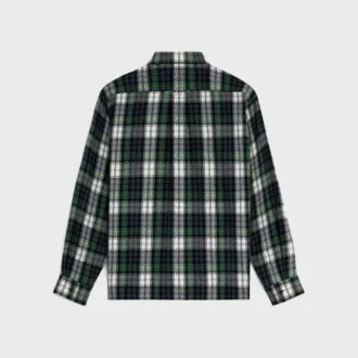 Camisa oversize de cachemira con estampado de tartán