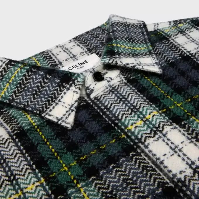 Camisa oversize de cachemira con estampado de tartán Camisa oversize de cachemira con estampado de tartán