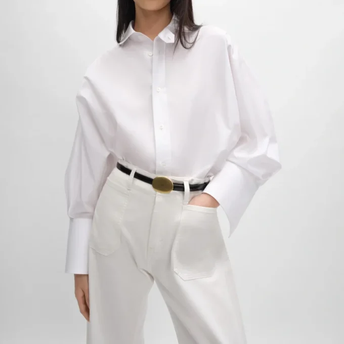 Camisa oversize de popelín de algodón Camisa oversize de popelín de algodón