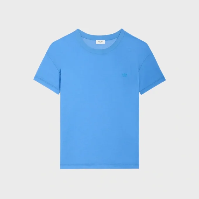 Camiseta de corte regular en jersey de algodón fino Camiseta de corte regular en jersey de algodón fino