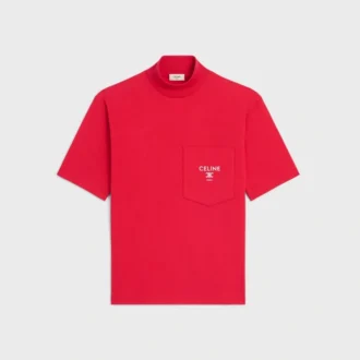 Camiseta de cuello alto en jersey de algodón