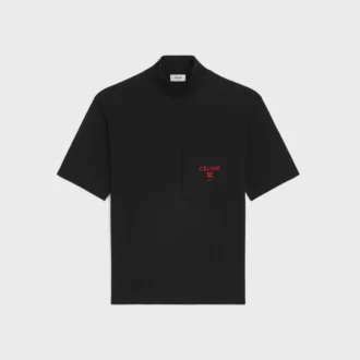 Camiseta de cuello alto en jersey de algodón