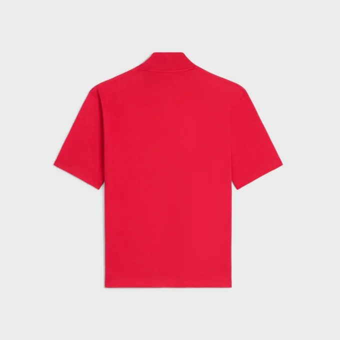 Camiseta de cuello alto en jersey de algodón Camiseta de cuello alto en jersey de algodón