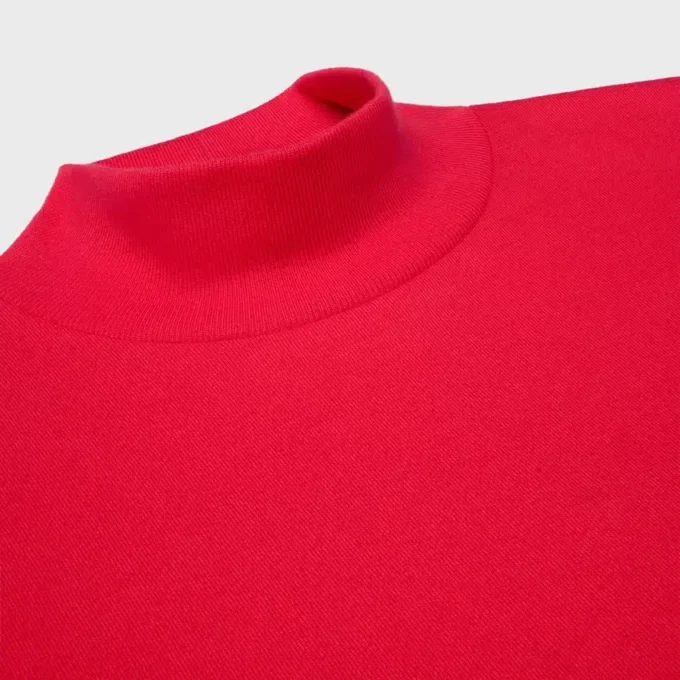 Camiseta de cuello alto en jersey de algodón Camiseta de cuello alto en jersey de algodón