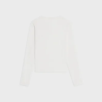 Camiseta de manga larga en jersey de algodón acanalado