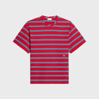 Camiseta regular de jersey de algodón a rayas
