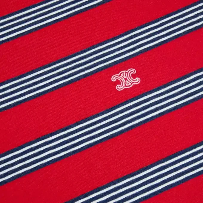 Camiseta regular de jersey de algodón a rayas Camiseta regular de jersey de algodón a rayas